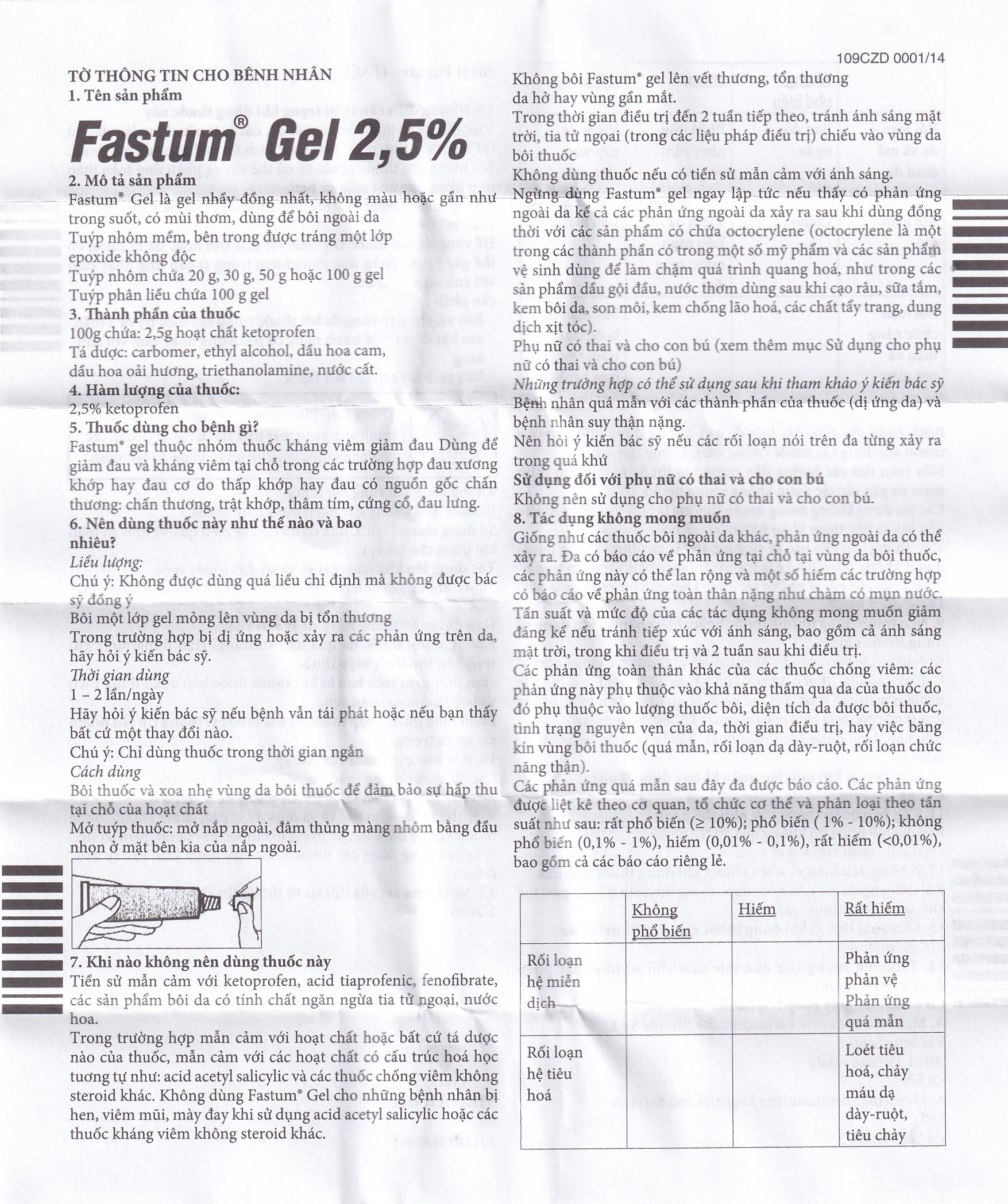 Gel Fastum Menarini giảm đau và kháng viêm cơ xương khớp (30g)