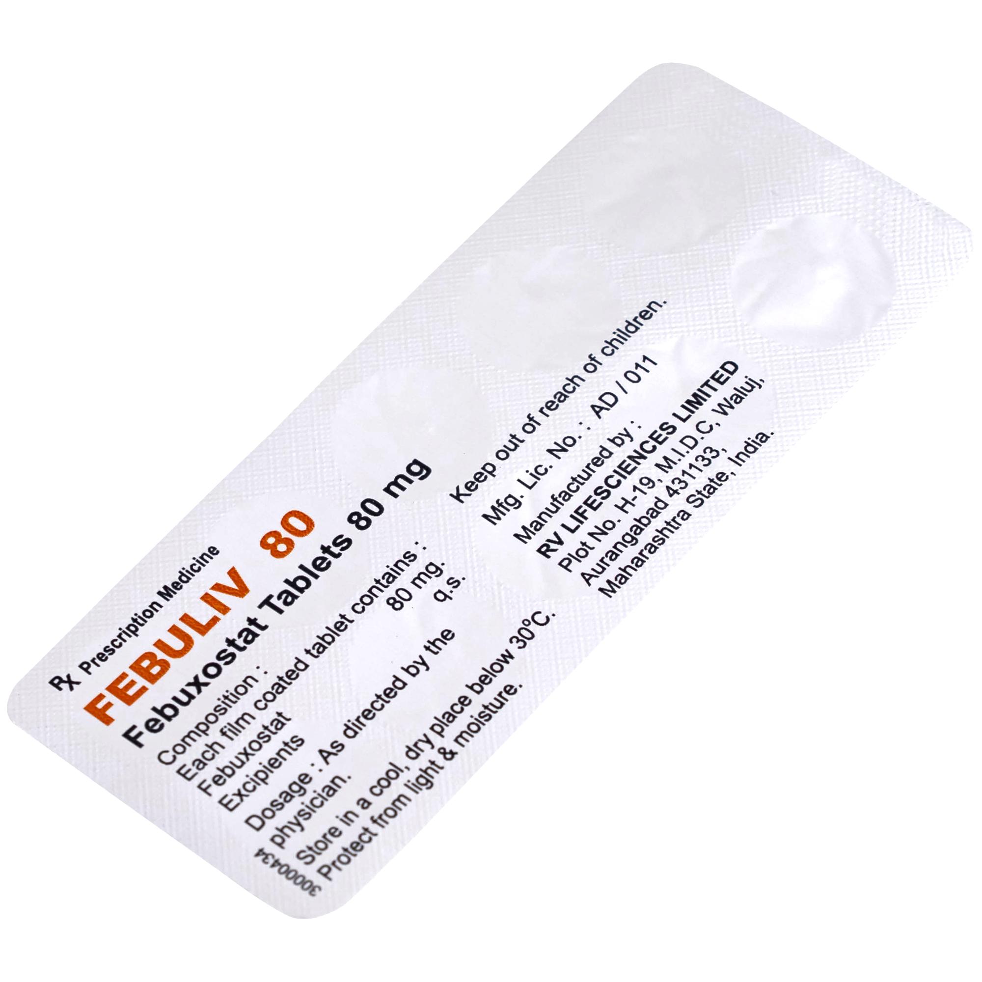 Thuốc Febuliv 80mg RV điều trị tăng acid uric huyết mạn tính (3 vỉ x 10 viên)