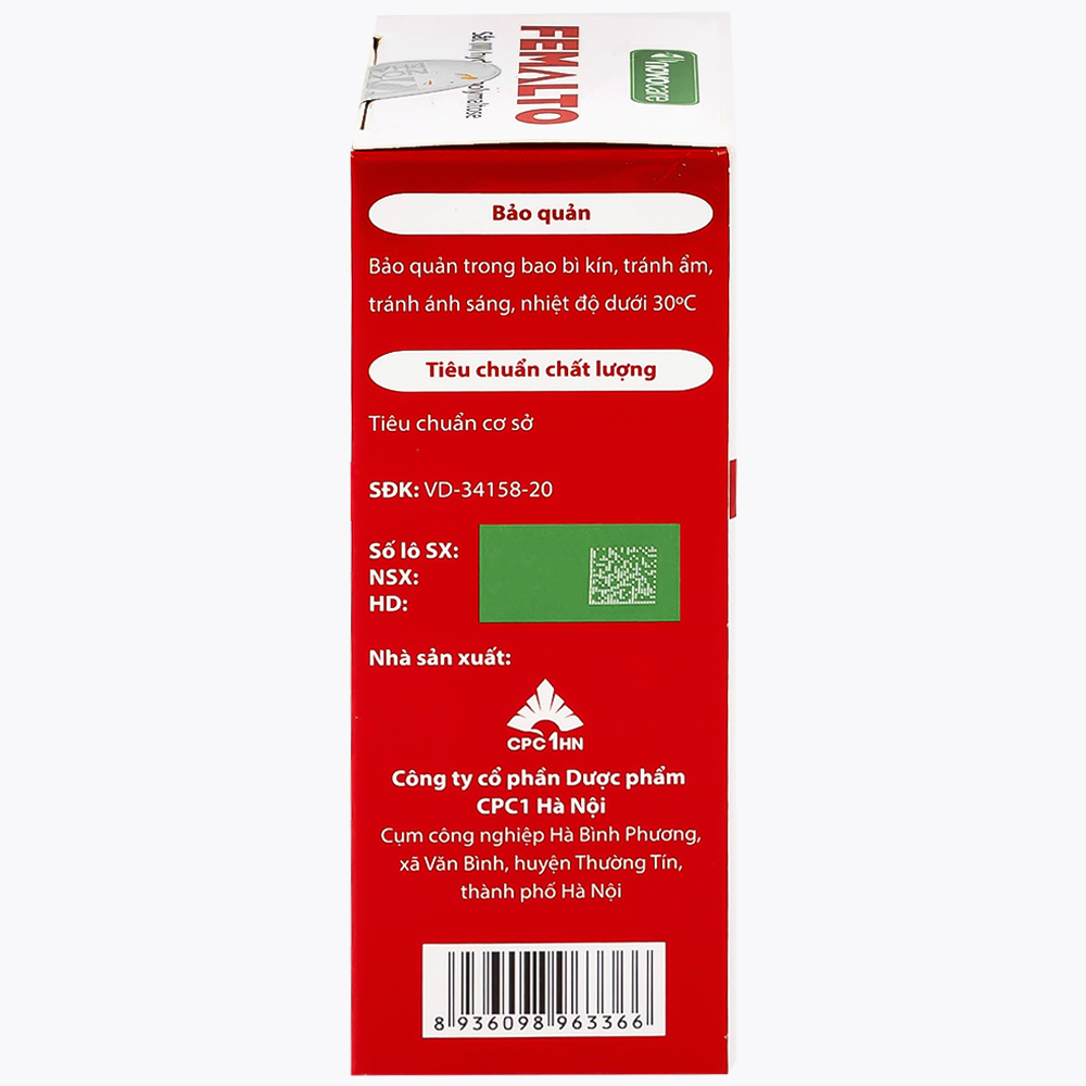 Dung dịch uống Femalto 30ml CPC1HN bổ sung sắt hữu cơ dạng lỏng