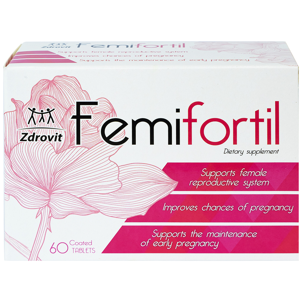 Viên bổ sung vitamin, khoáng chất cho phụ nữ mang thai Femifortil (4 vỉ x 15 viên)
