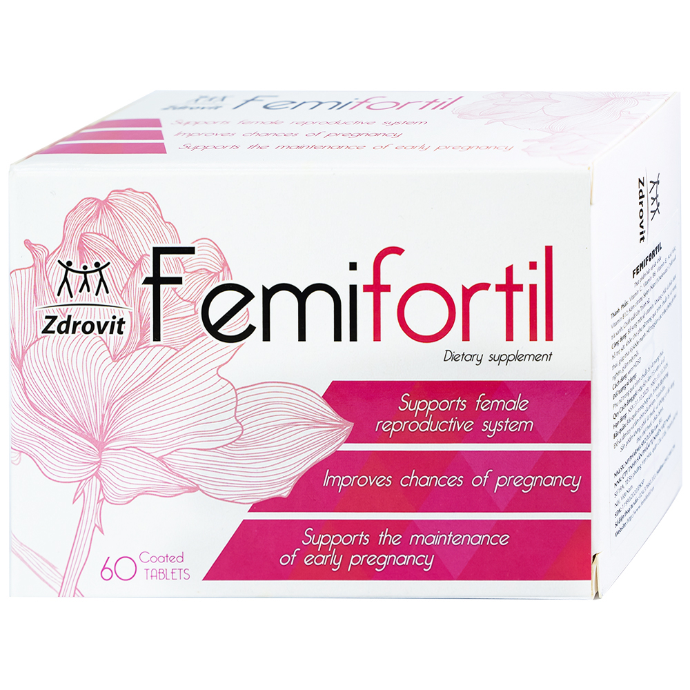 Viên bổ sung vitamin, khoáng chất cho phụ nữ mang thai Femifortil (4 vỉ x 15 viên)