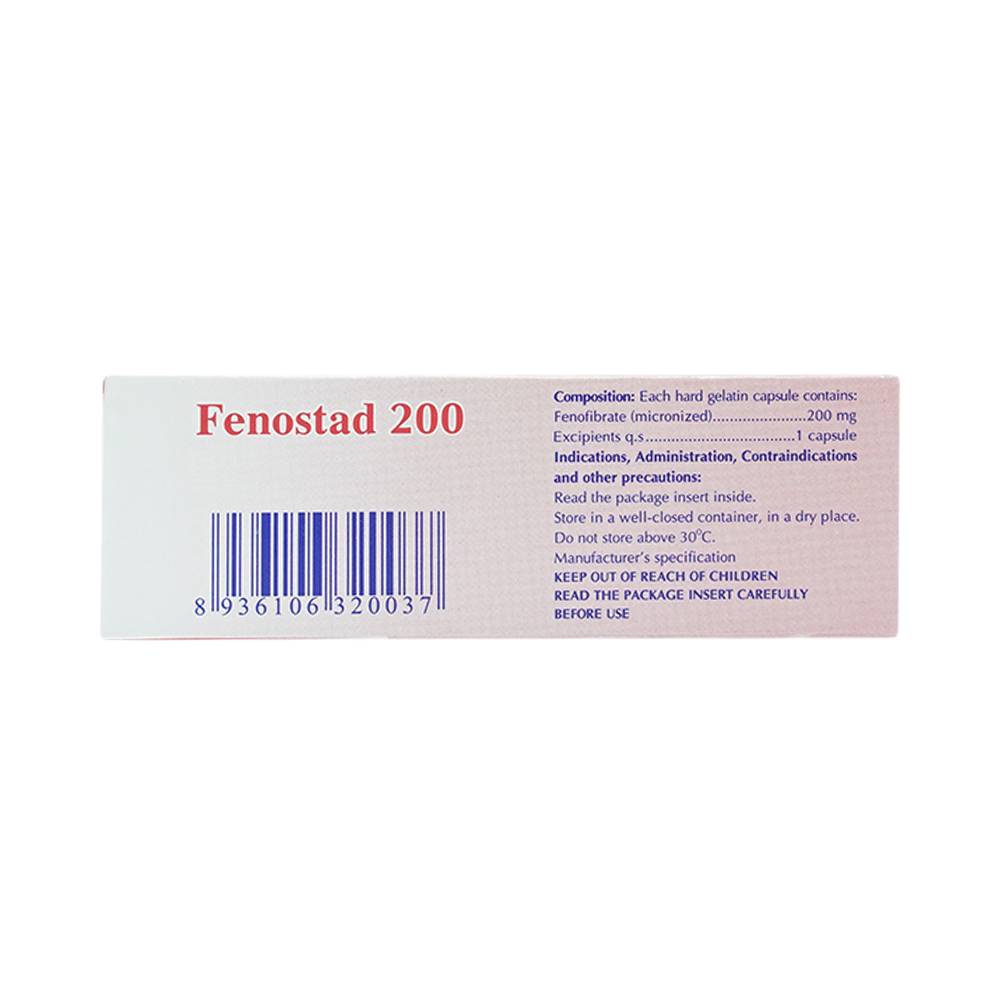 Thuốc Fenostad 200 Stada điều trị tăng triglycerid huyết nặng (3 vỉ x 10 viên)