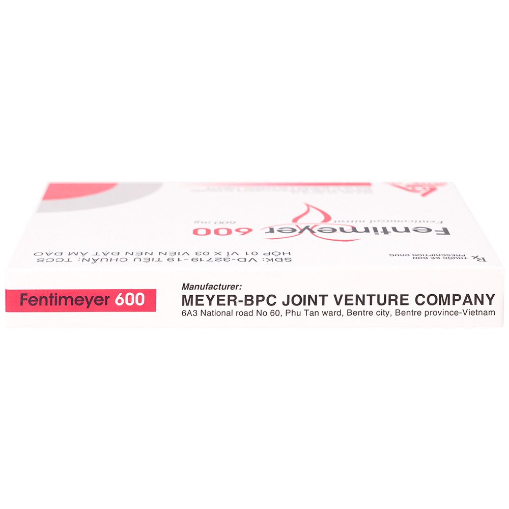 Viên đặt âm đạo Fentimeyer 600 Meyer-BPC điều trị bệnh nấm Candida sinh dục (1 vỉ x 3 viên)