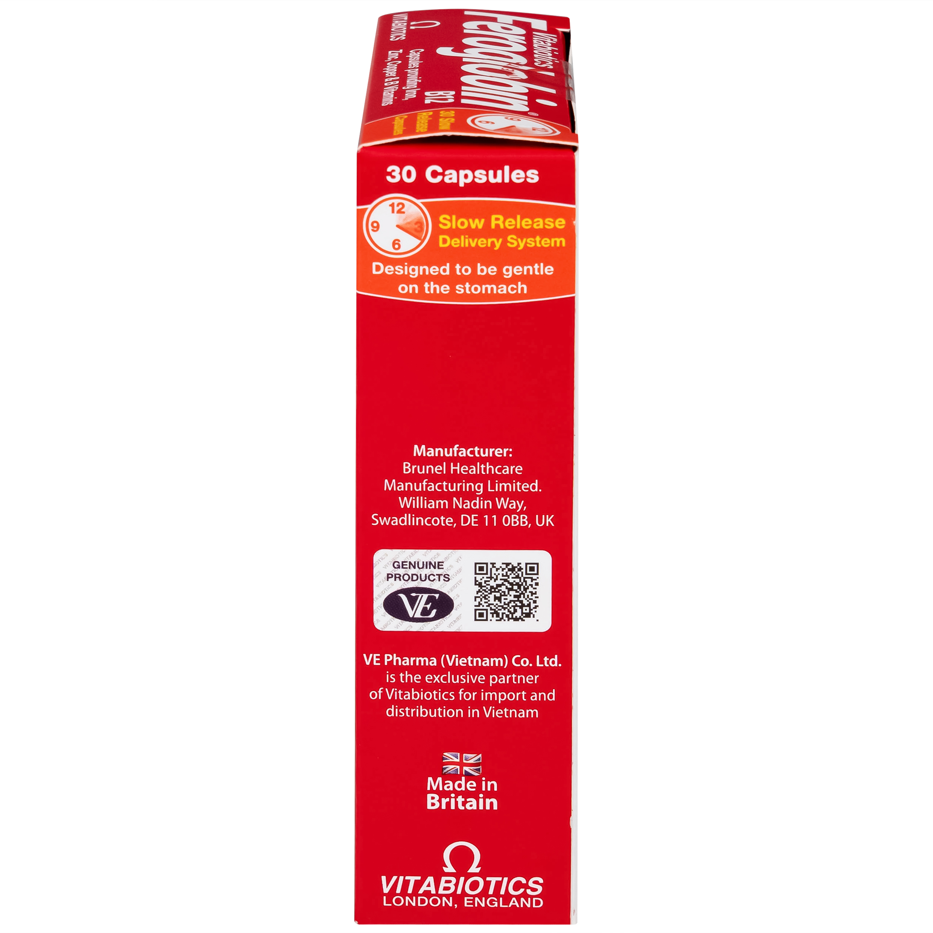 Viên uống hỗ trợ tăng khả năng tạo máu Vitabiotics Feroglobin B12 (30 viên)