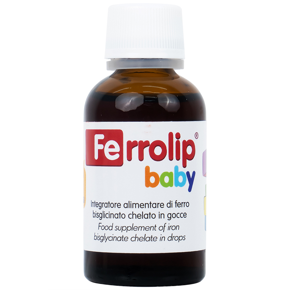 Dung dịch giúp giảm nguy cơ thiếu máu do thiếu sắt Ferrolip Baby InPharma SpA (30ml)