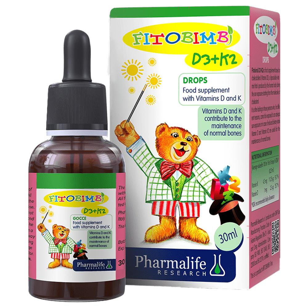 Siro hỗ trợ hấp thu canxi Fitobimbi D3 + K2 (30ml)