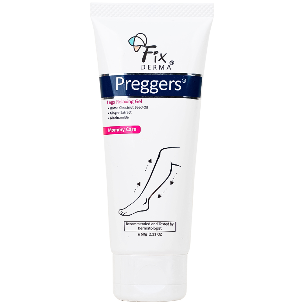 Gel dưỡng ẩm, ngừa giãn tĩnh mạch chân dành cho bà bầu Fixderma Preggers Leg Relaxing Gel 60g