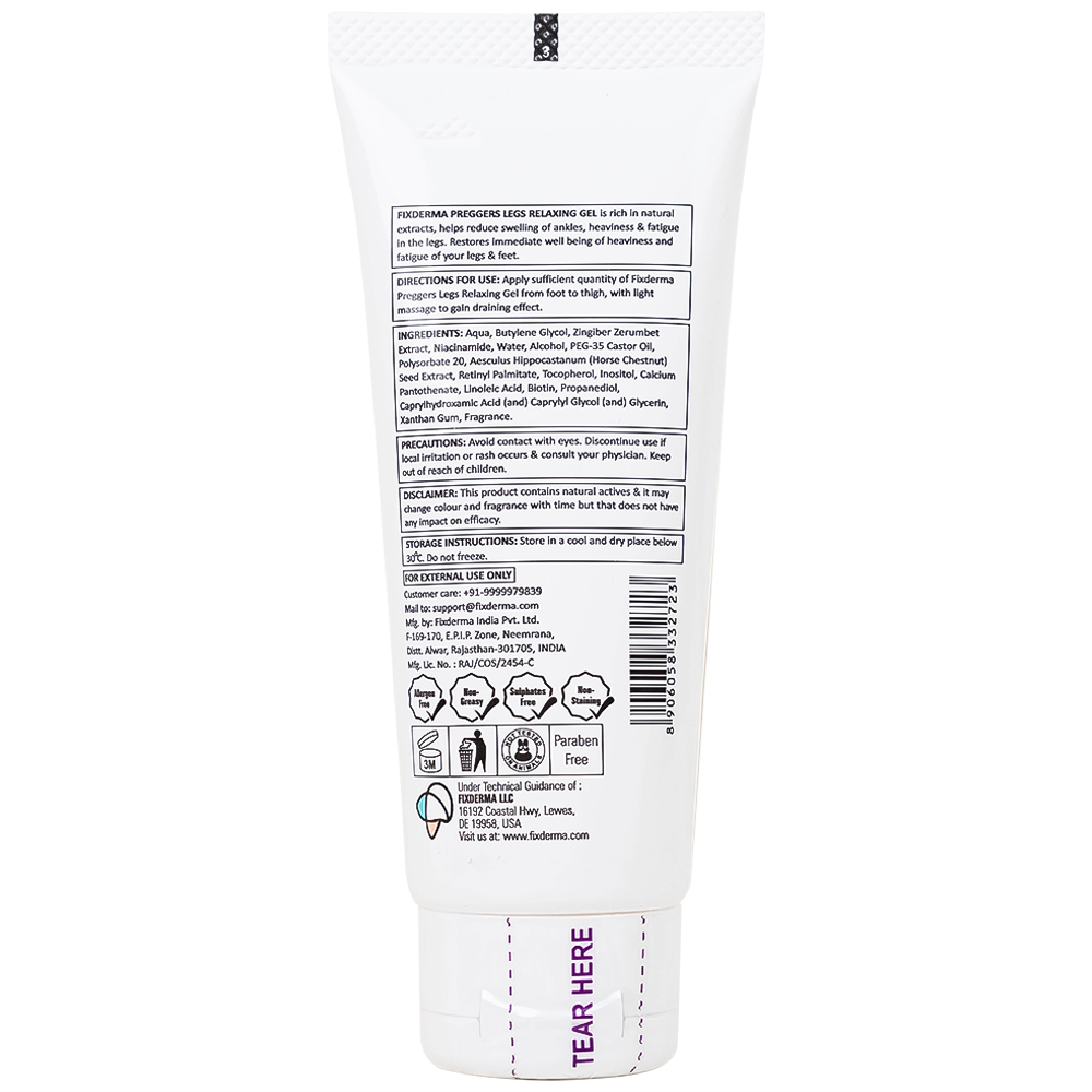 Gel dưỡng ẩm, ngừa giãn tĩnh mạch chân dành cho bà bầu Fixderma Preggers Leg Relaxing Gel 60g