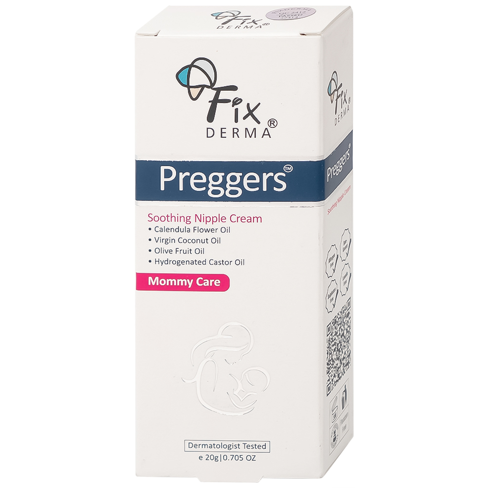 Kem bôi dưỡng ẩm, giảm nứt núm vú Fixderma Preggers Soothing Nipple cream 20g