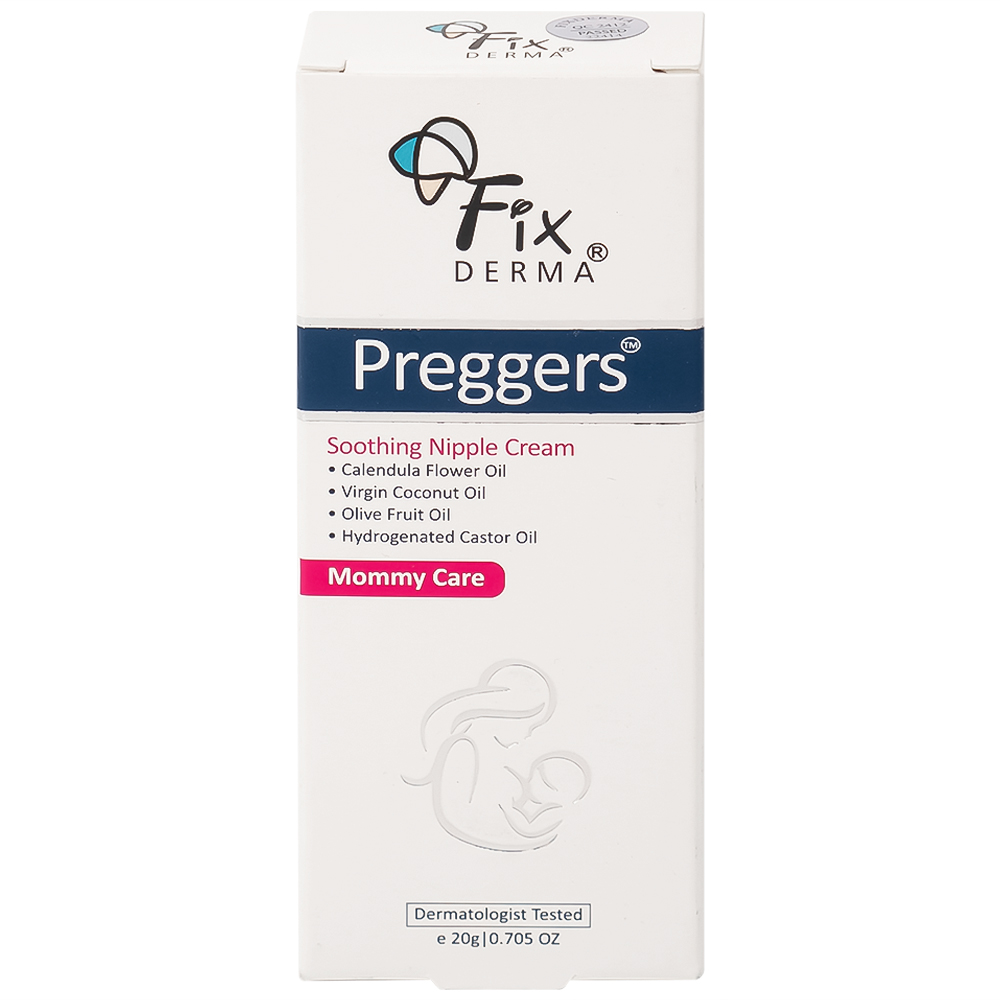 Kem bôi dưỡng ẩm, giảm nứt núm vú Fixderma Preggers Soothing Nipple cream 20g