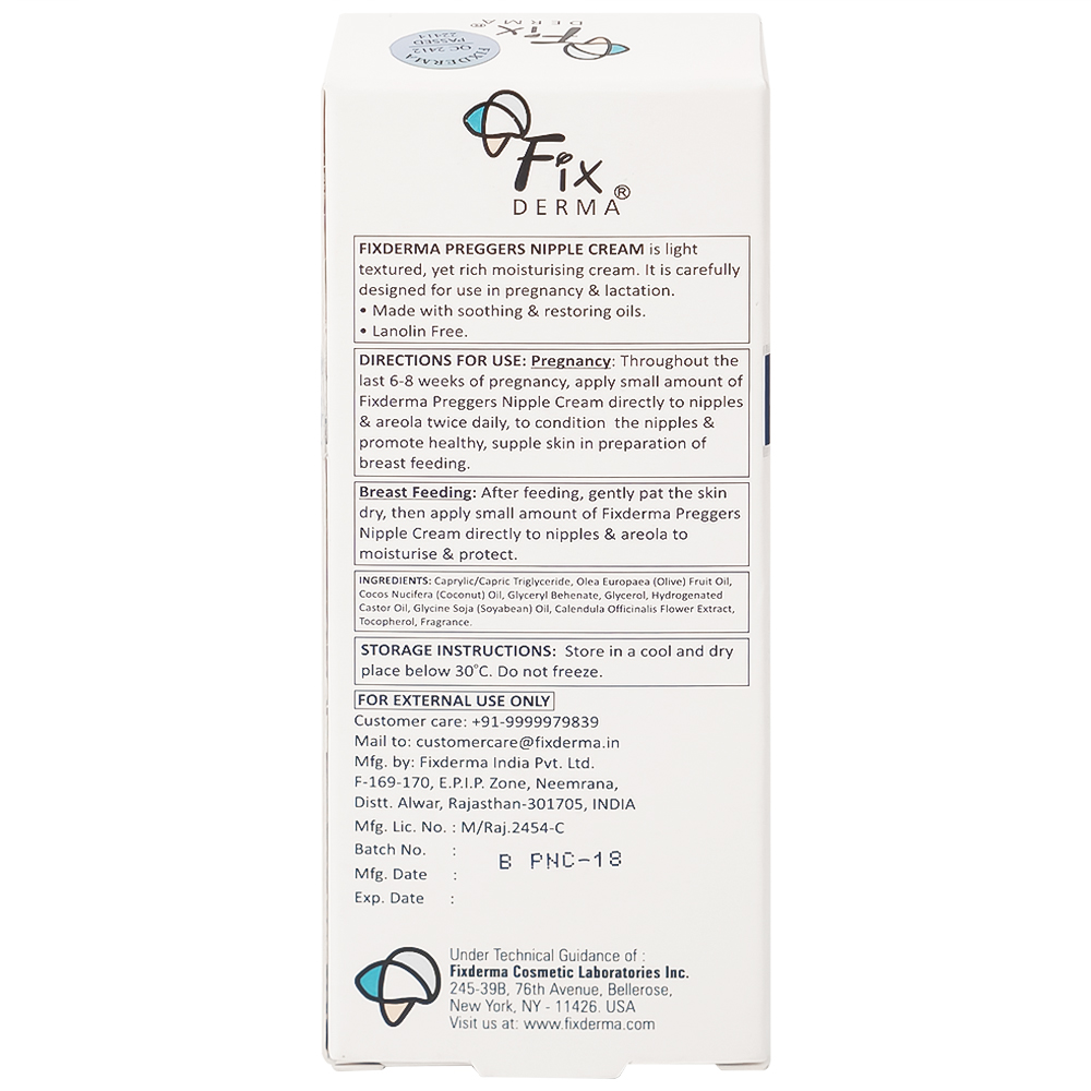 Kem bôi dưỡng ẩm, giảm nứt núm vú Fixderma Preggers Soothing Nipple cream 20g