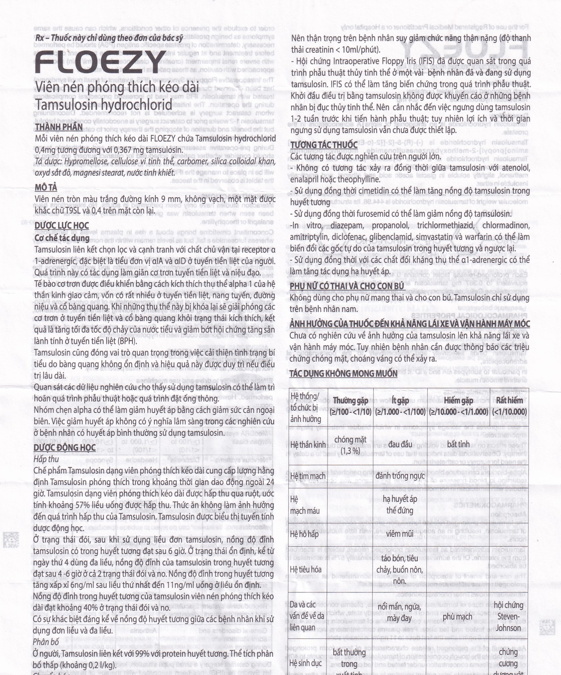 Thuốc Floezy 0.4mg MEGA We care điều trị triệu chứng của đường tiểu dưới (3 vỉ x 10 viên)