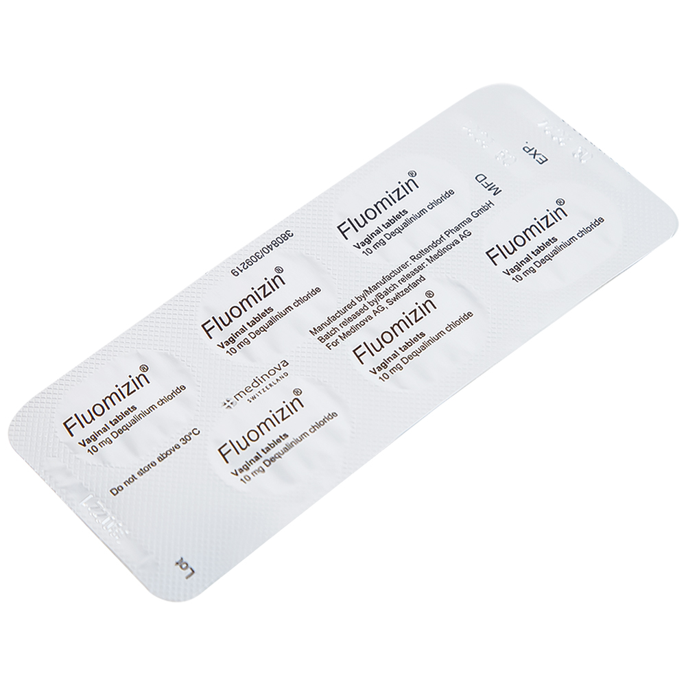 Viên đặt âm đạo Fluomizin Medinova điều trị nhiễm nấm âm đạo, nhiễm khuẩn âm đạo (1 vỉ x 6 viên)