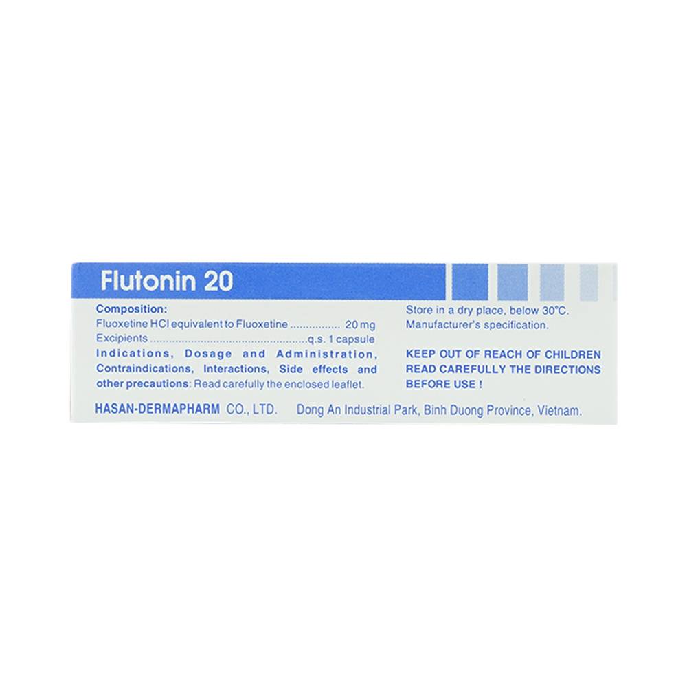Thuốc Flutonin 20 Hasan điều trị bệnh trầm cảm (3 vỉ x 10 viên)