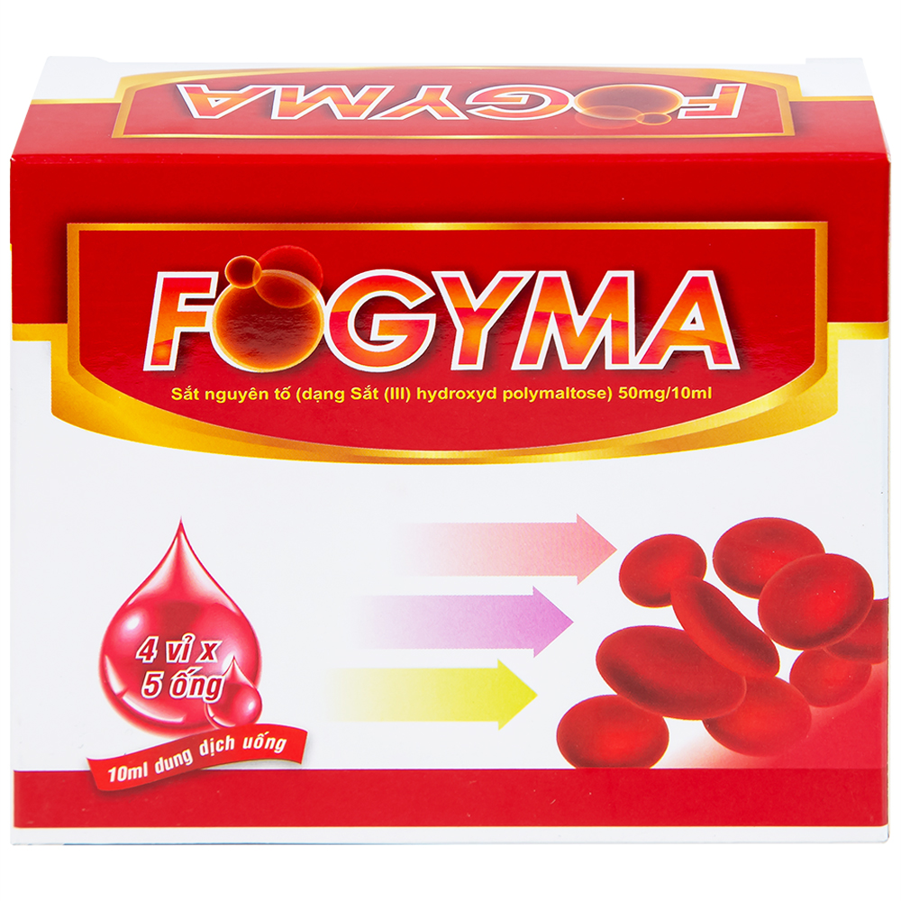 Dung dịch uống Fogyma điều trị thiếu máu do thiếu sắt (4 vỉ x 5 ống)