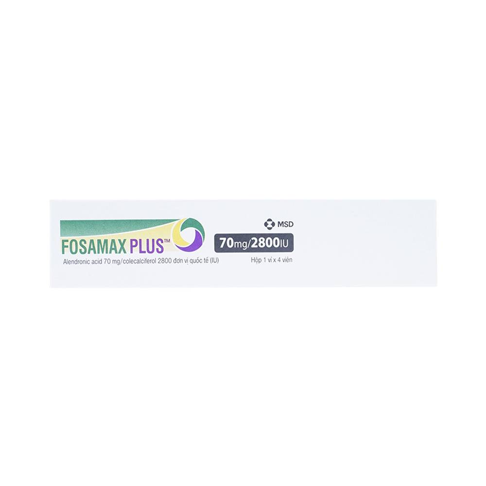 Thuốc Fosamax Plus 70mg/2800IU MSD điều trị loãng xương (1 vỉ x 4 viên)