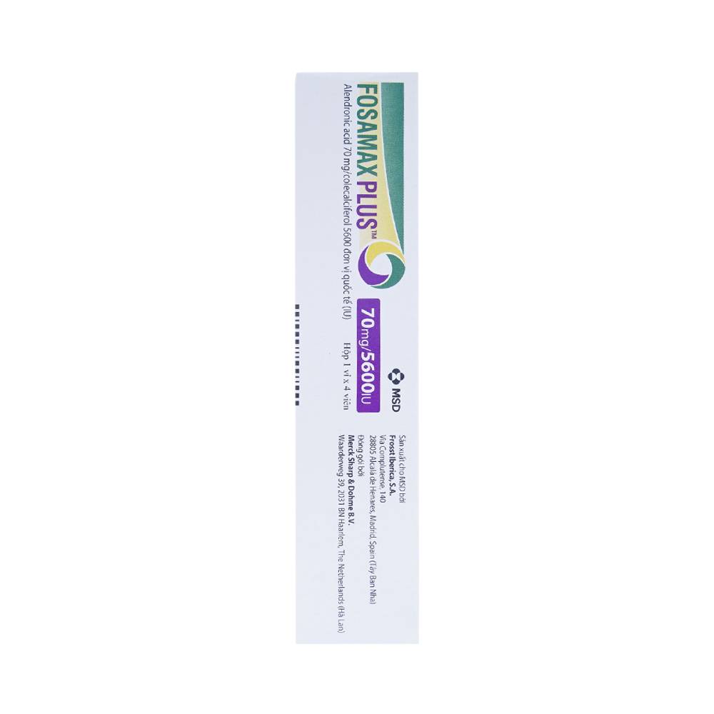 Thuốc Fosamax Plus 70mg/5600IU MSD điều trị loãng xương (1 vỉ x 4 viên)