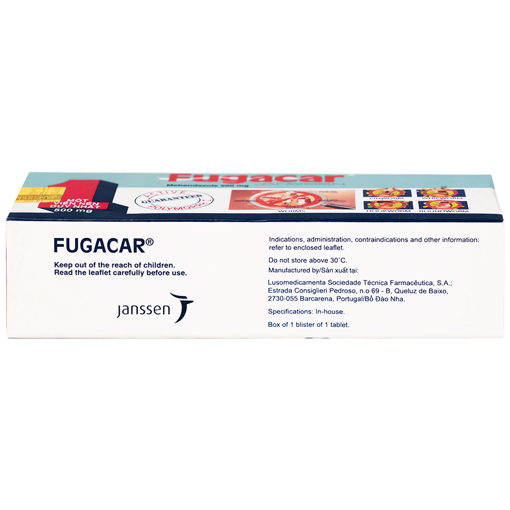 Thuốc Fugacar 500mg Janssen điều trị nhiễm giun (1 viên)