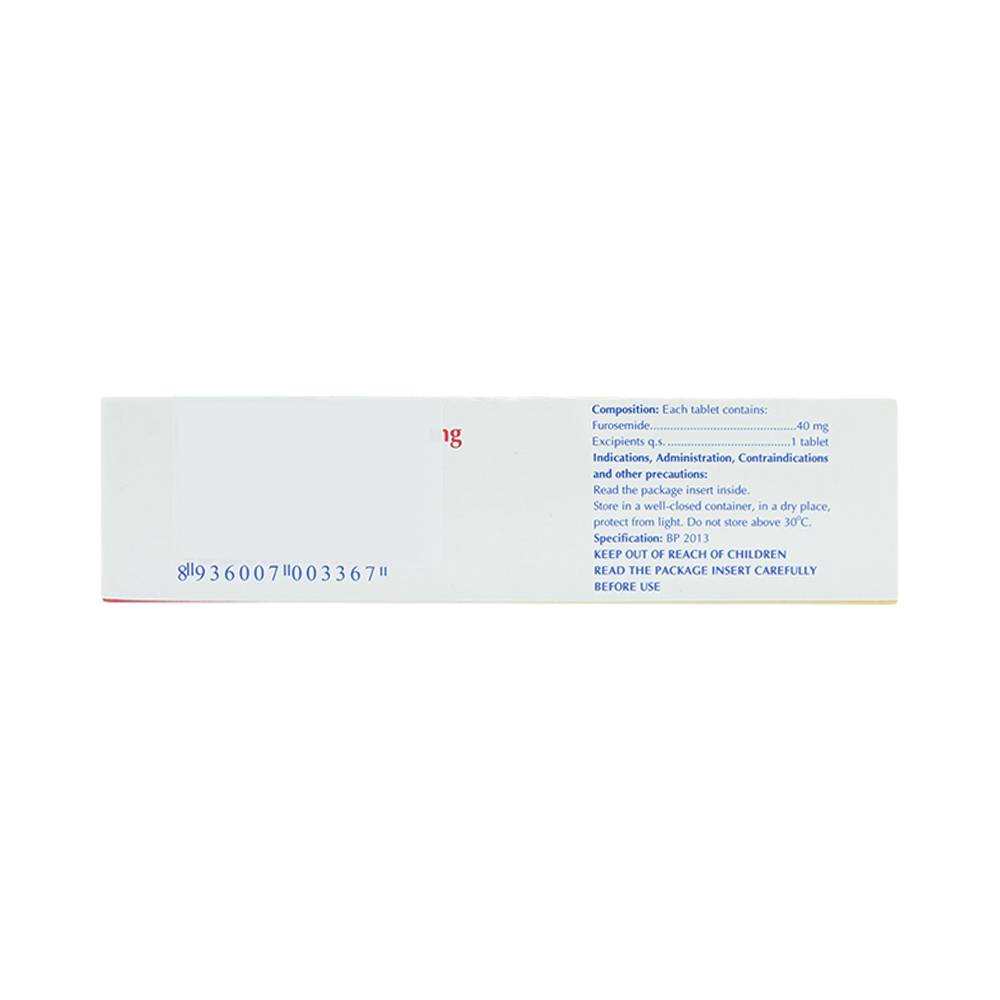 Thuốc Furosemide Stada 40mg điều trị phù, tăng huyết áp (5 vỉ x 10 viên)