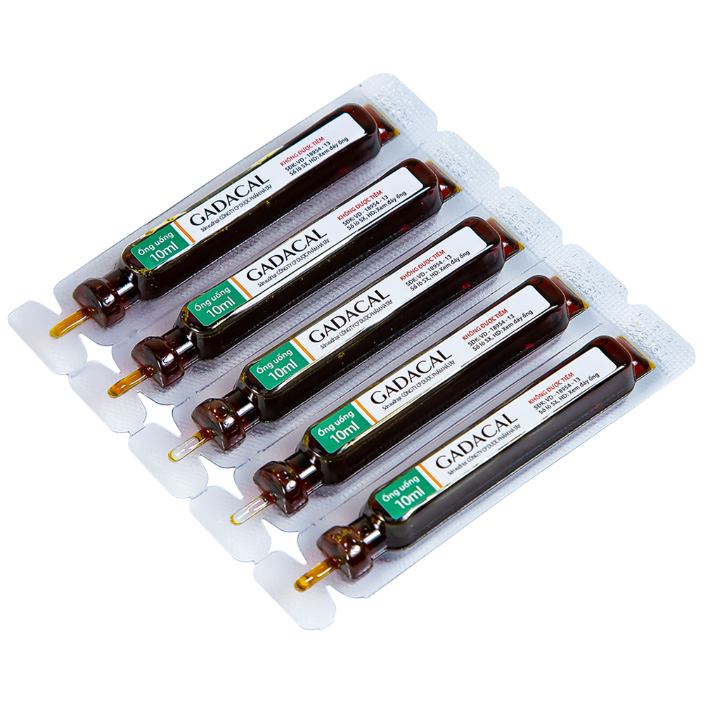Dung dịch uống Gadacal Hà Tây bổ sung Calci, Lysin và các Vitamin (20 ống x 10ml)