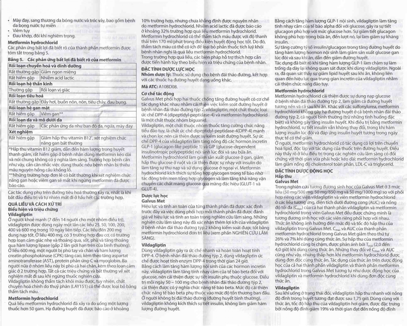 Thuốc Galvus Met 50mg/500mg Novartis điều trị đái tháo đường típ 2 (6 vỉ x 10 viên)