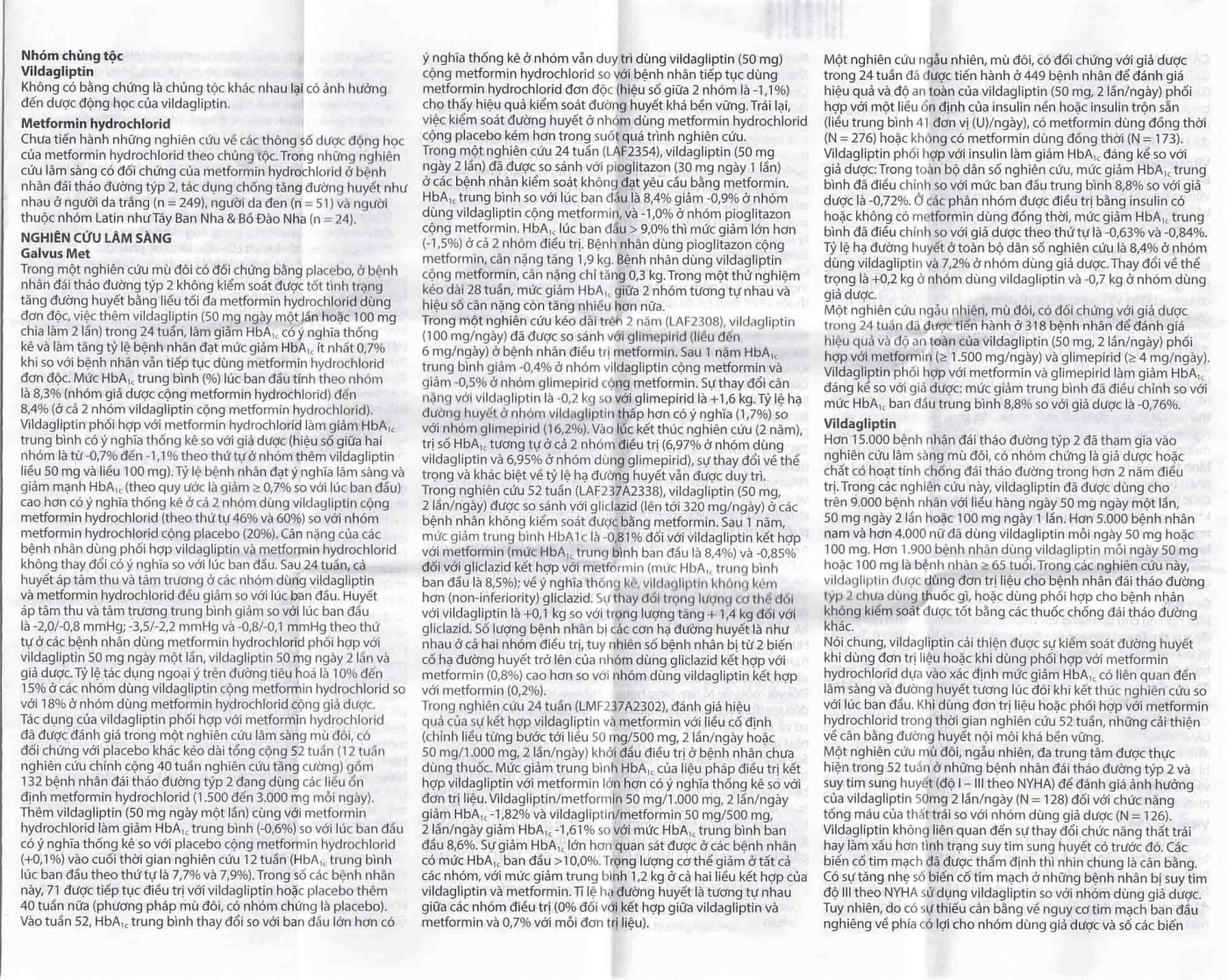 Thuốc Galvus Met 50mg/850mg Novartis hỗ trợ điều trị đái tháo đường típ 2 (6 vỉ x 10 viên)