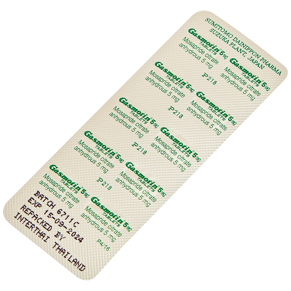 Thuốc Gasmotin 5mg Eisai điều trị viêm dạ dày mạn tính (3 vỉ x 10 viên)