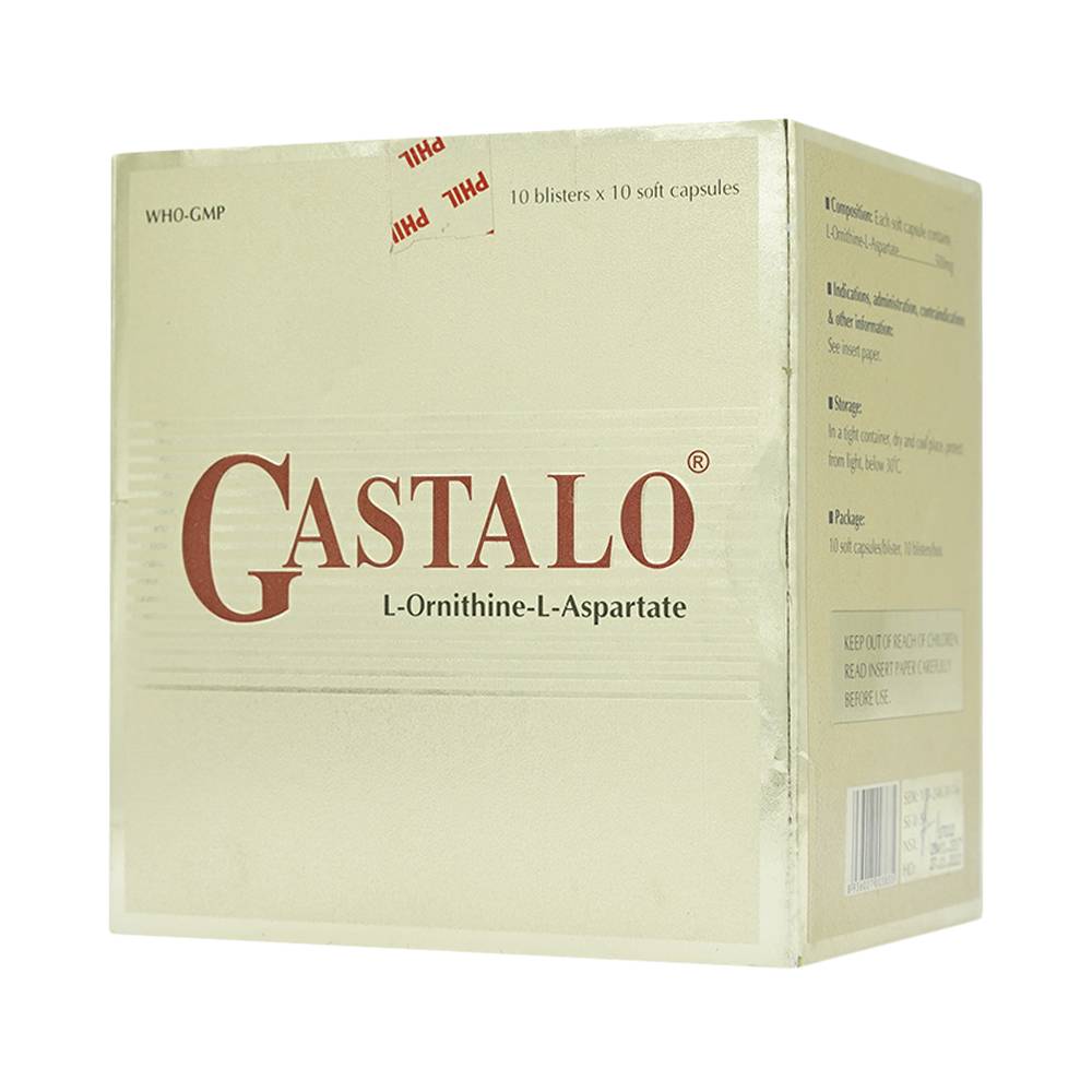 Thuốc Gastalo Phil điều trị tăng Ammoniac huyết trong bệnh gan cấp và mãn tính (10 vỉ x 10 viên)