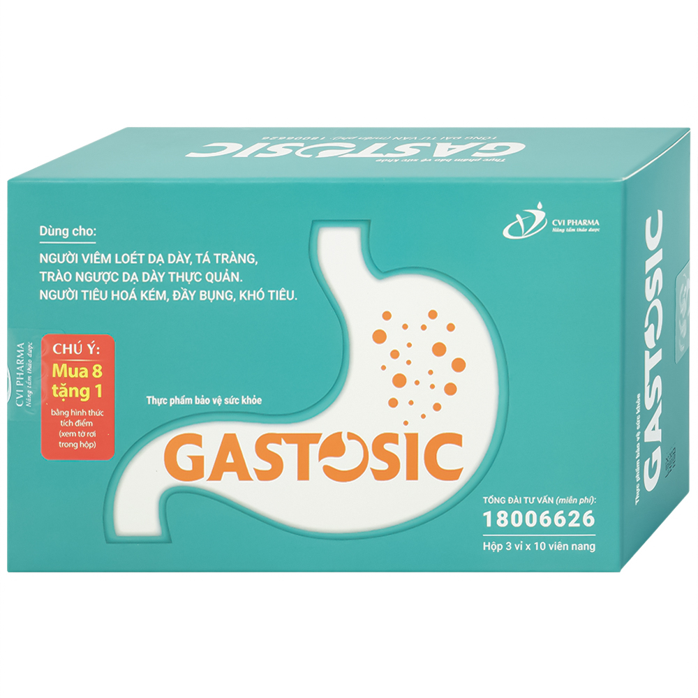 Viên giúp tiêu hóa Gastosic CVI (3 vỉ x 10 viên)