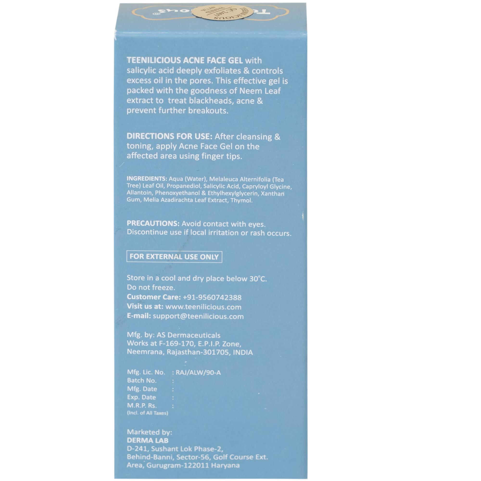 Gel bôi ngừa mụn đầu đen, đầu trắng Teenilicious hộp 15g