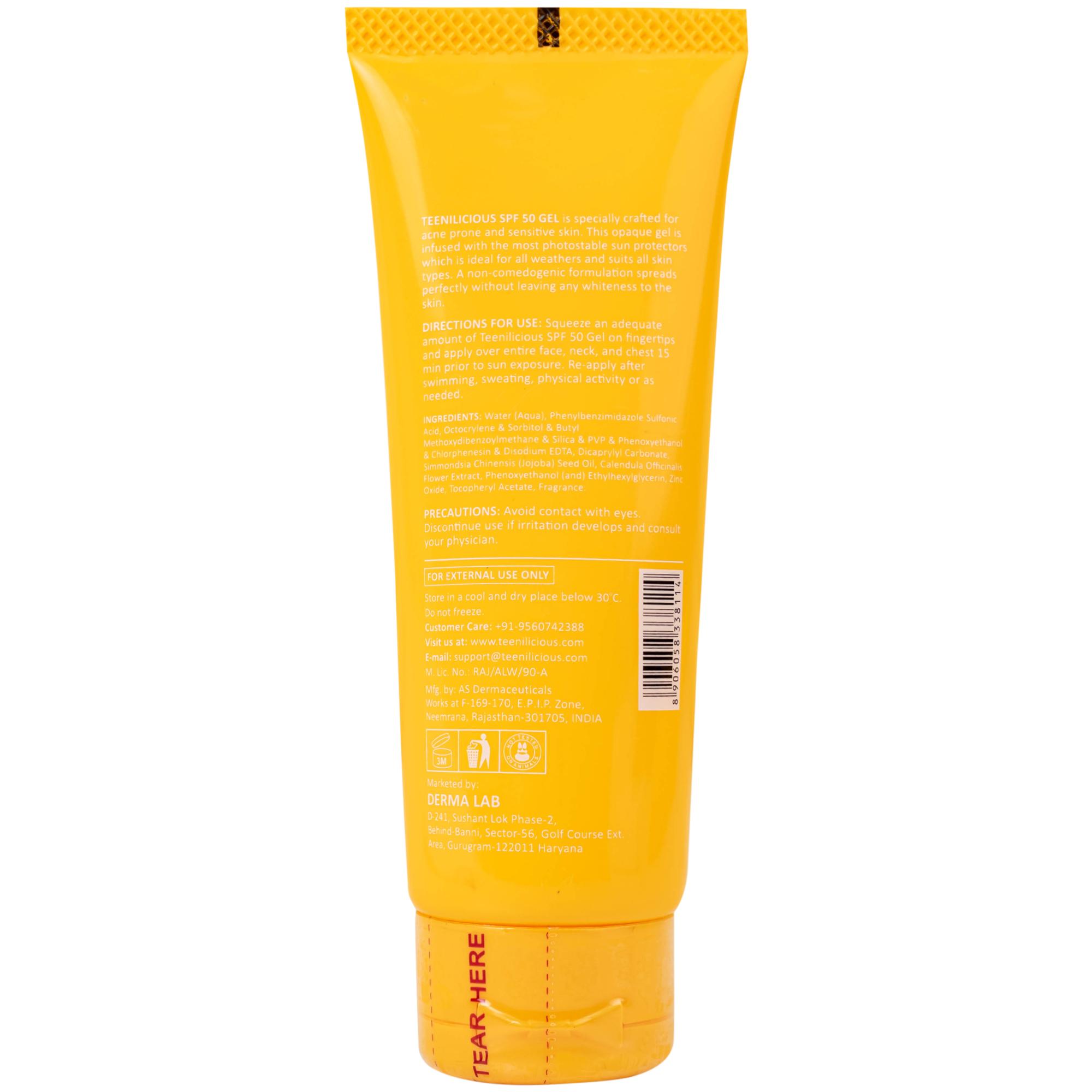 Gel chống nắng cho da mụn và nhạy cảm Teenilicious SPF50 PA+++ hộp 75g