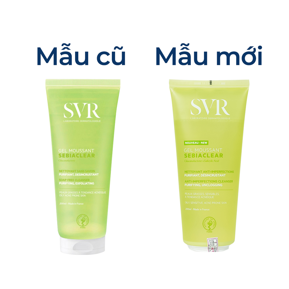 Gel rửa mặt không xà phòng cho da dầu SVR Sebiaclear Moussant 200ml