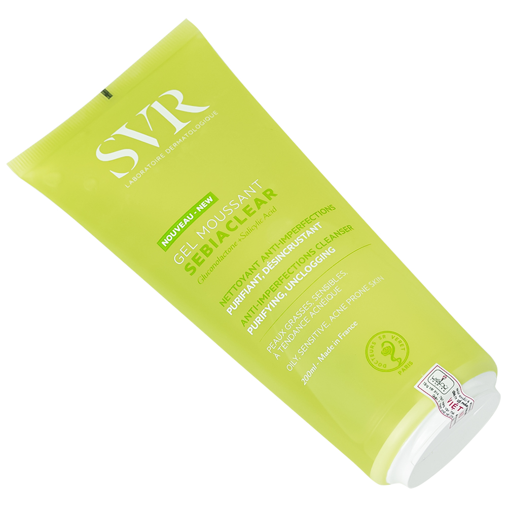 Gel rửa mặt không xà phòng cho da dầu SVR Sebiaclear Moussant 200ml
