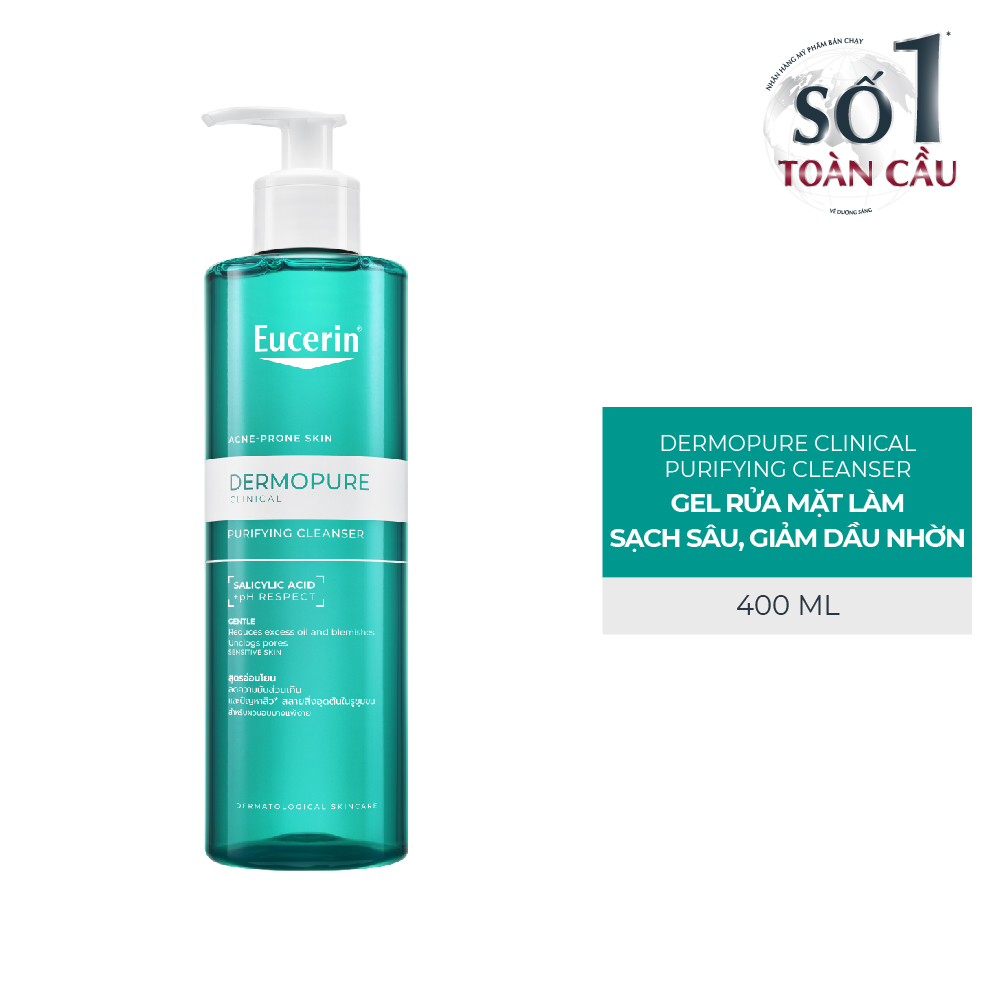 Gel rửa mặt Eucerin Pro Acne Cleansing Gel dành cho da nhờn, mụn (400ml)