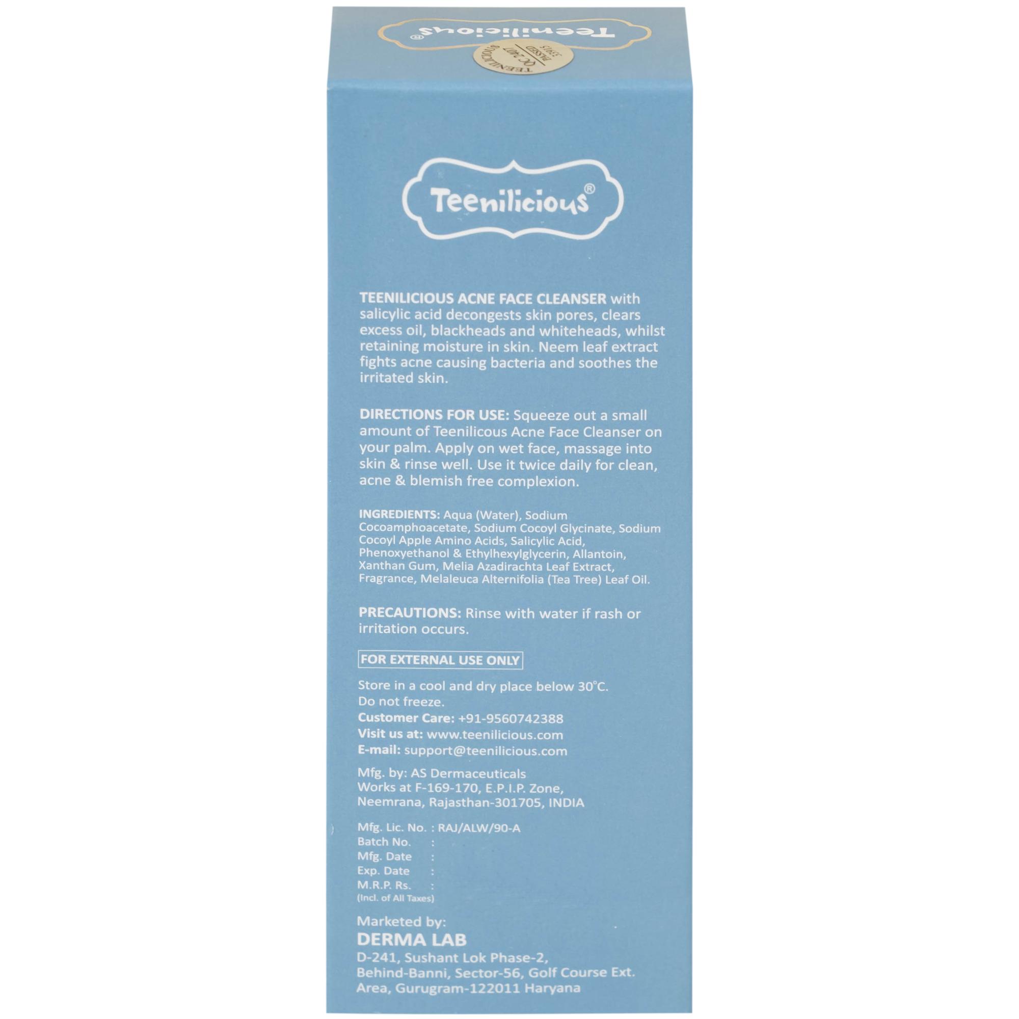 Gel rửa mặt ngừa mụn, sạch bã nhờn Teenilicious 60g