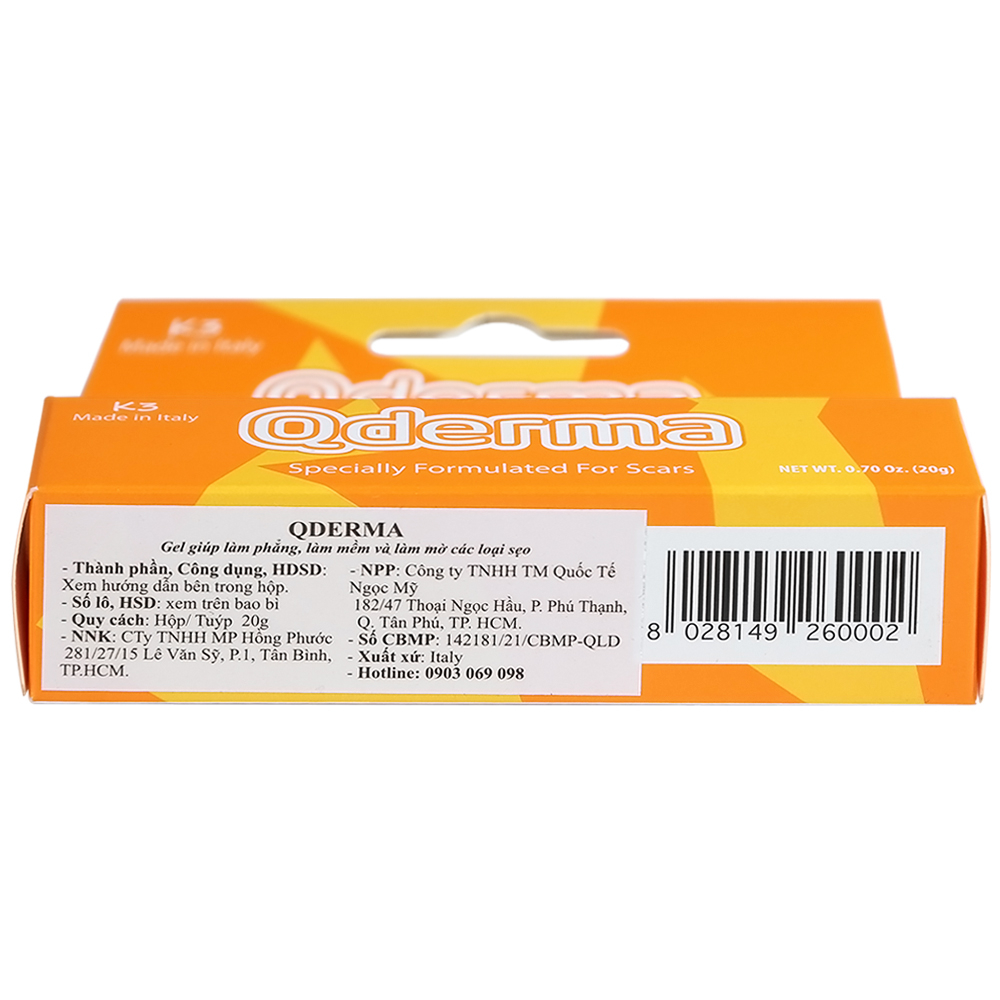 Gel phục hồi da Qderma giúp cải thiện tình trạng sẹo (20g)