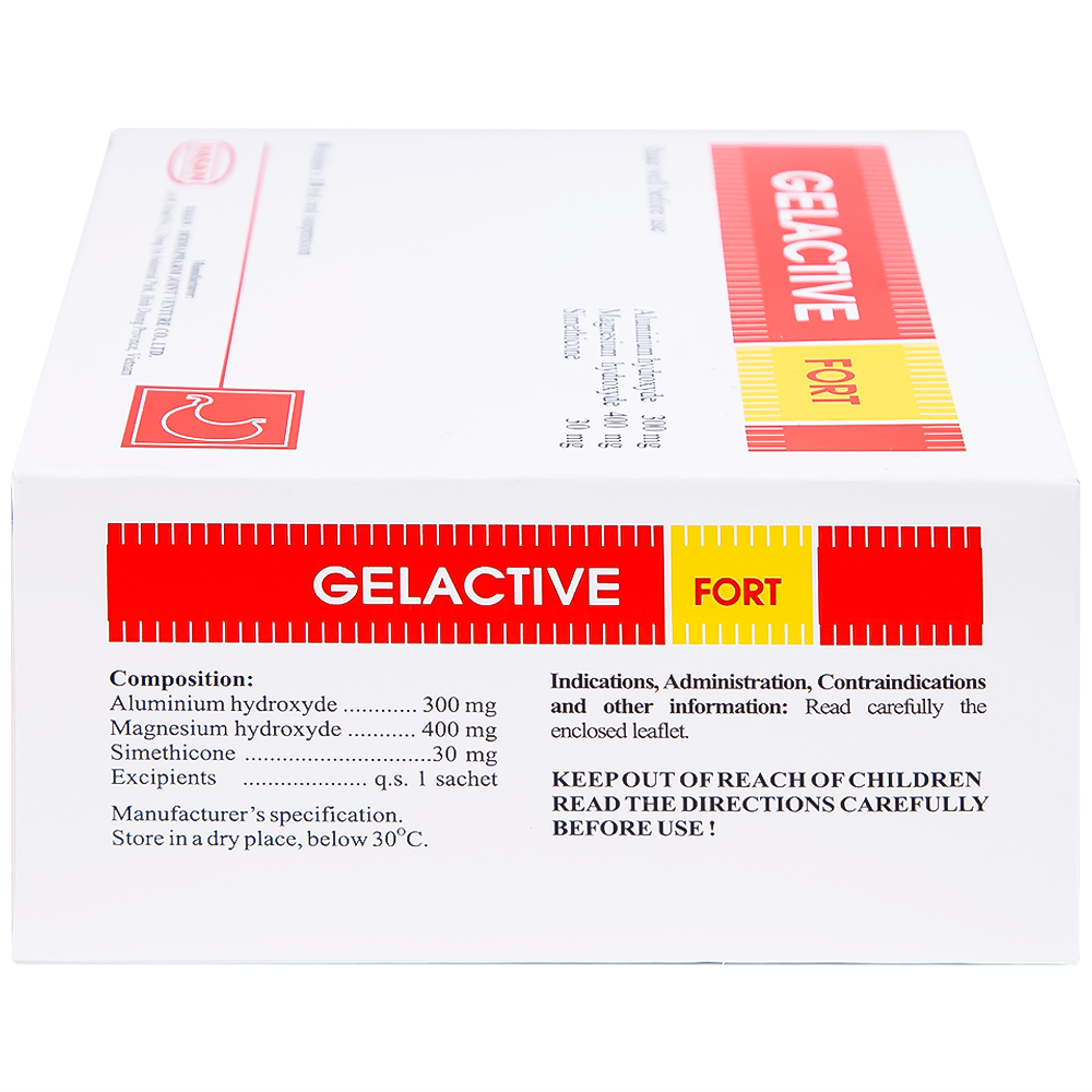 Hỗn dịch uống Gelactive Fort Hasan làm dịu các triệu chứng trong rối loạn tiêu hóa (30 gói x 10ml)