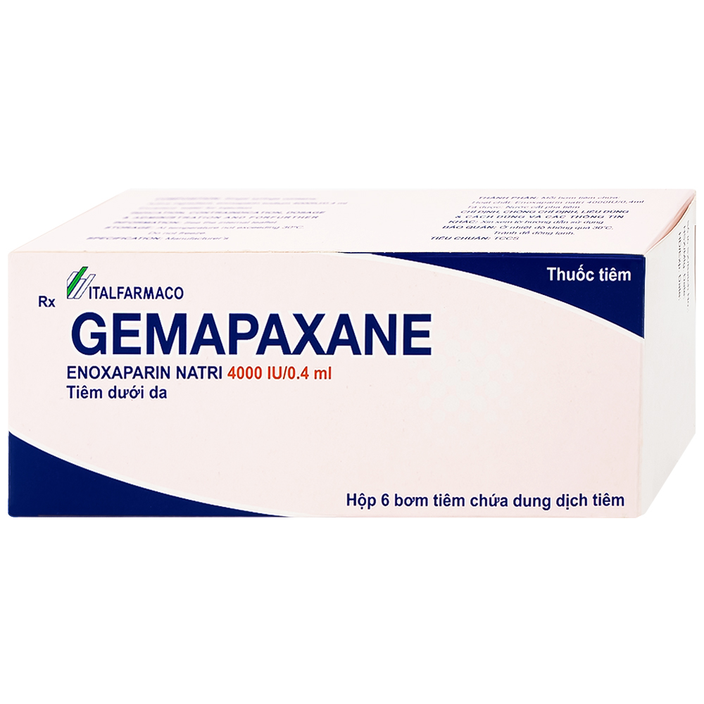 Thuốc tiêm Gemapaxane 4000/0.4ml Italfarmaco dự phòng huyết khối tĩnh mạch (6 bơm tiêm)