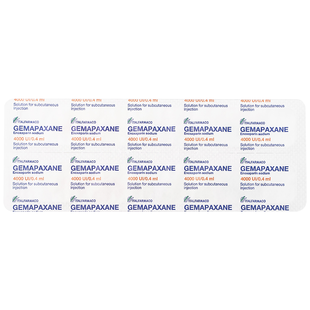 Thuốc tiêm Gemapaxane 4000/0.4ml Italfarmaco dự phòng huyết khối tĩnh mạch (6 bơm tiêm)
