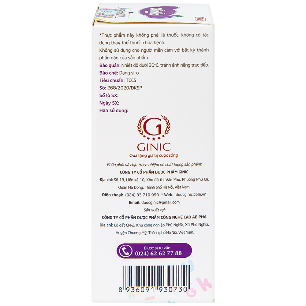 Siro tăng cường tiêu hóa, giúp trẻ ăn ngon Ginkid Ăn Ngon 11X Gold (125ml)