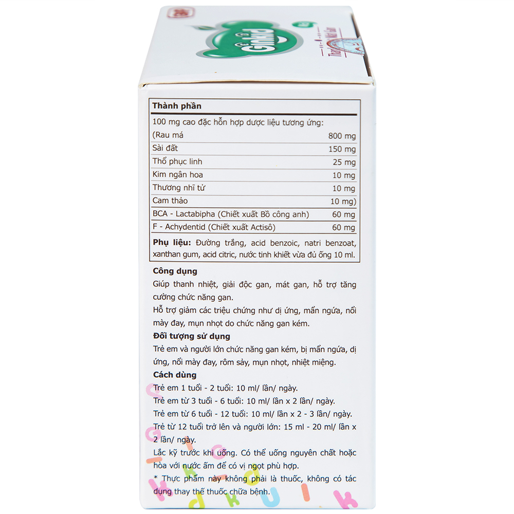 Siro Ginkid thanh nhiệt mát gan giúp giải độc gan, mát gan (4 vỉ x 5 ống x 10ml)
