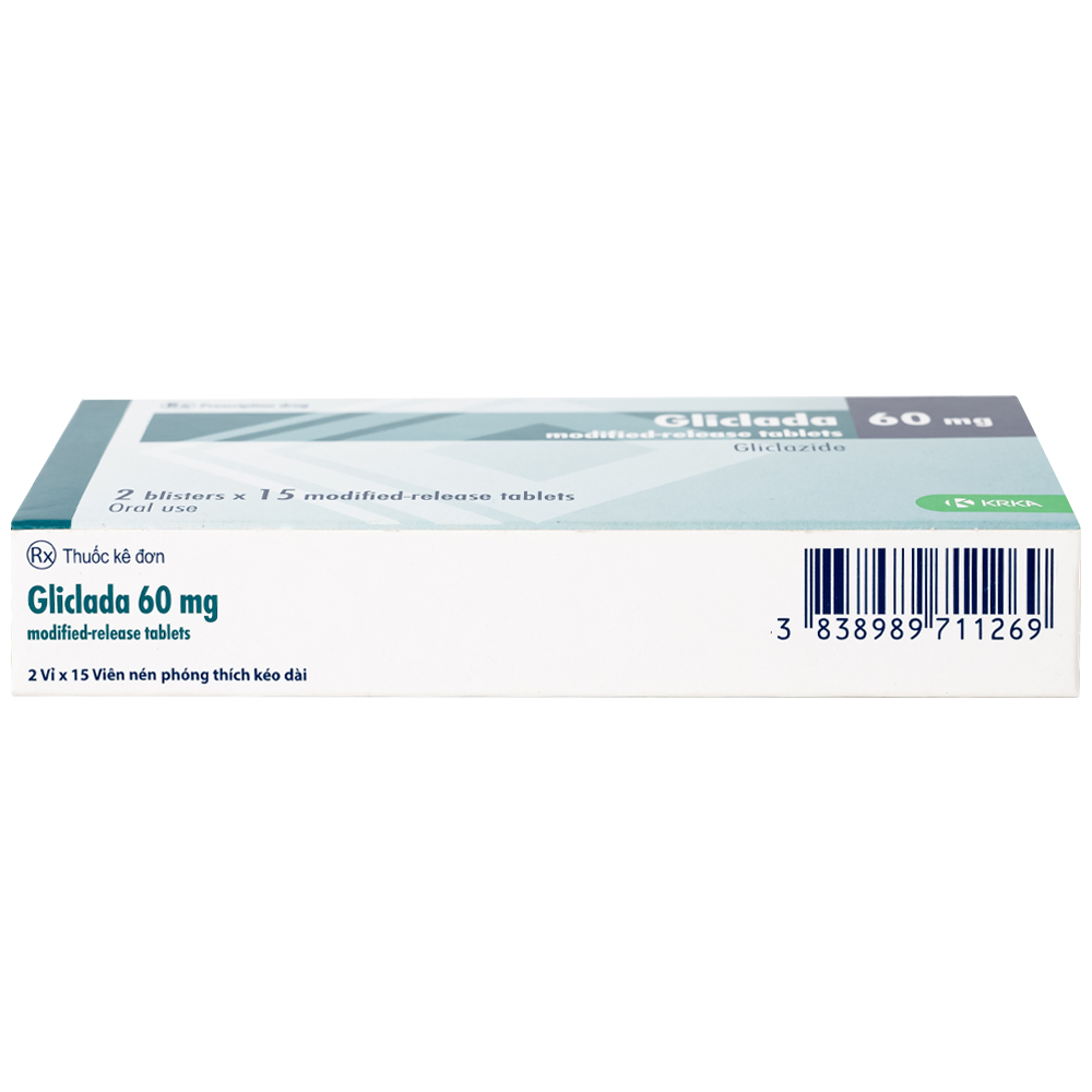 Thuốc Gliclada 60mg KRKA điều trị bệnh tiểu đường (2 vỉ x 15 viên)