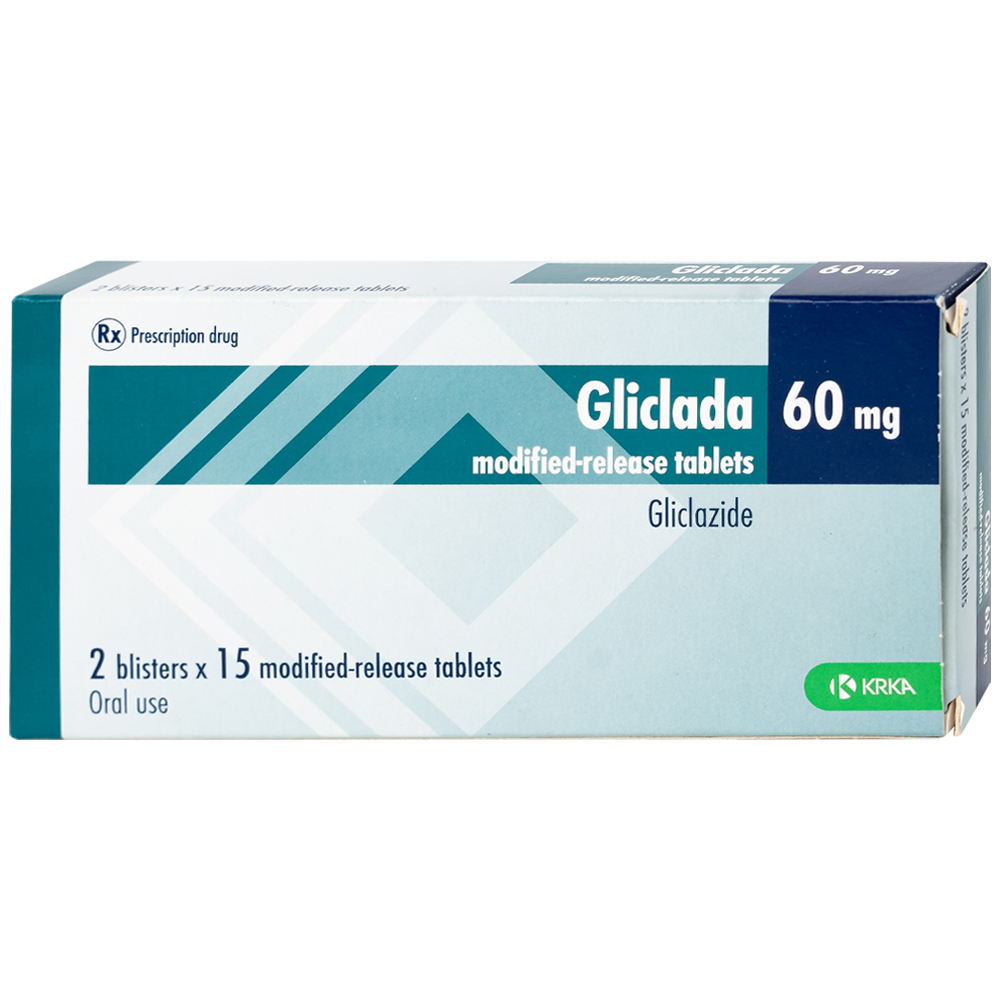 Thuốc Gliclada 60mg KRKA điều trị bệnh tiểu đường (2 vỉ x 15 viên)