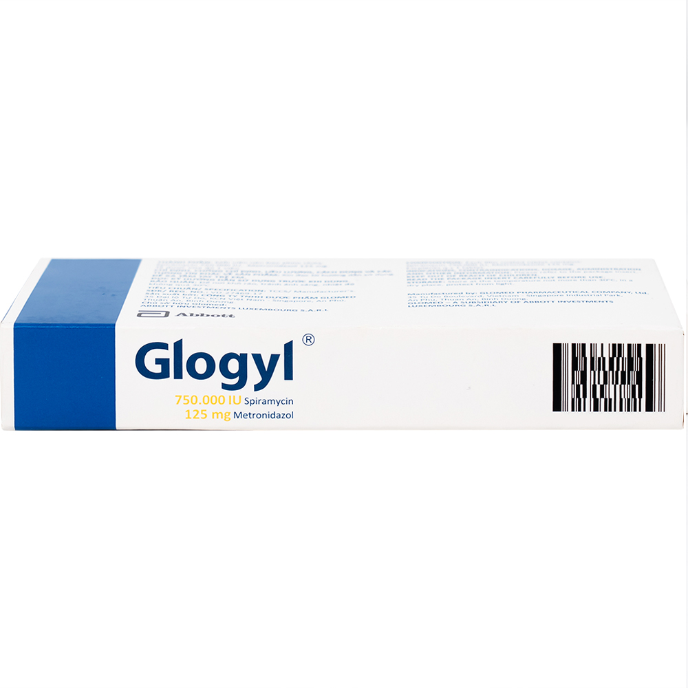 Viên nén Glogyl Glomed điều trị nhiễm khuẩn răng miệng cấp tính, mạn tính (2 vỉ x 10 viên)
