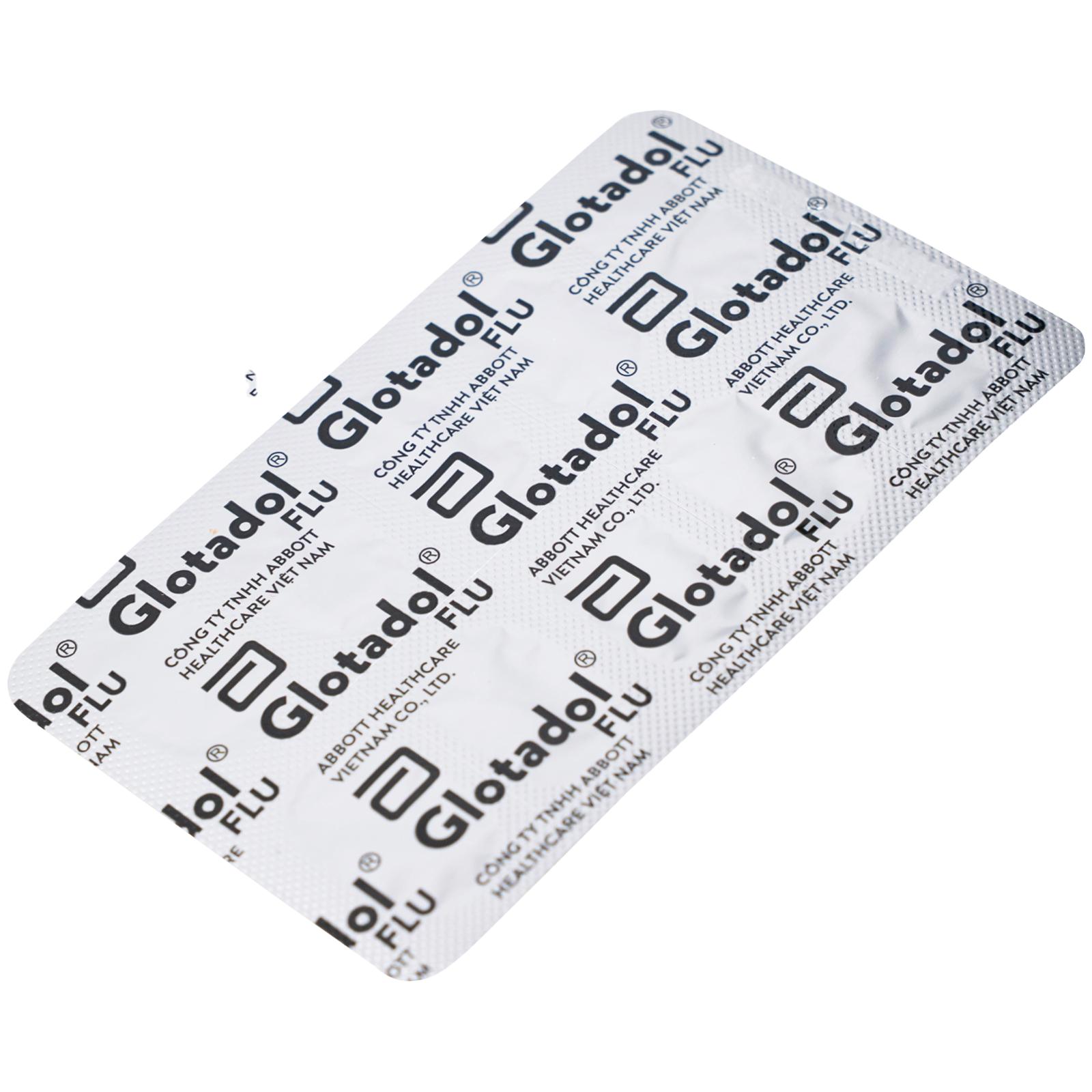 Thuốc Glotadol Flu Glomed hỗ trợ hạ sốt và long đàm (10 vỉ x 10 viên)