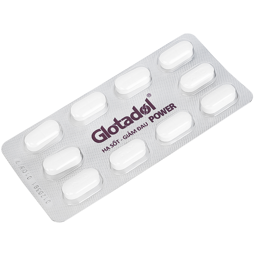 Thuốc Glotadol Power Abbott giảm đau đầu, đau nửa đầu, đau nhức do cảm lạnh (10 vỉ x 10 viên)