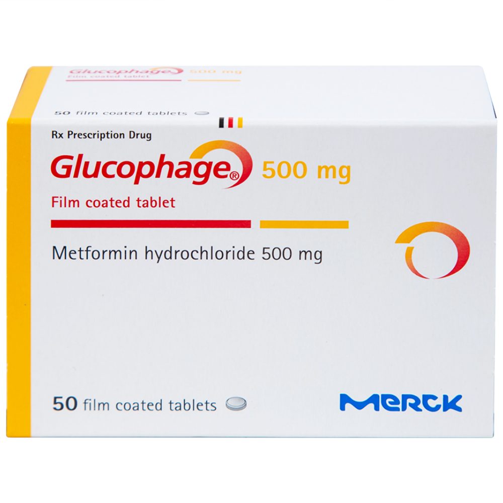 Thuốc Glucophage 500mg Merck điều trị đái tháo đường típ 2 (5 vỉ x 10 viên)