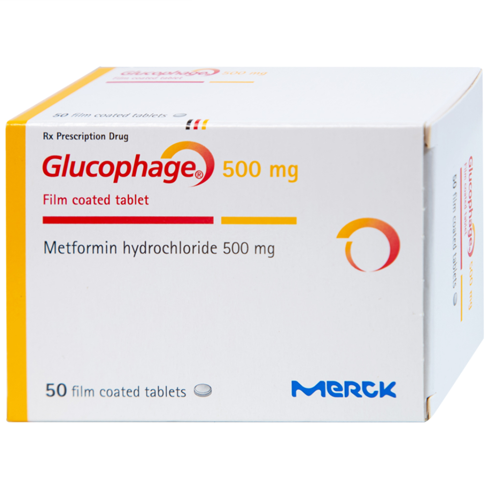 Thuốc Glucophage 500mg Merck điều trị đái tháo đường típ 2 (5 vỉ x 10 viên)