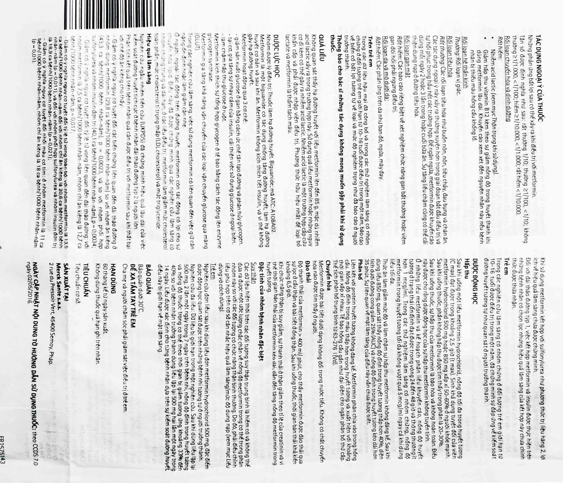Thuốc Glucophage 850mg Merck điều trị đái tháo đường típ 2 (5 vỉ x 20 viên)