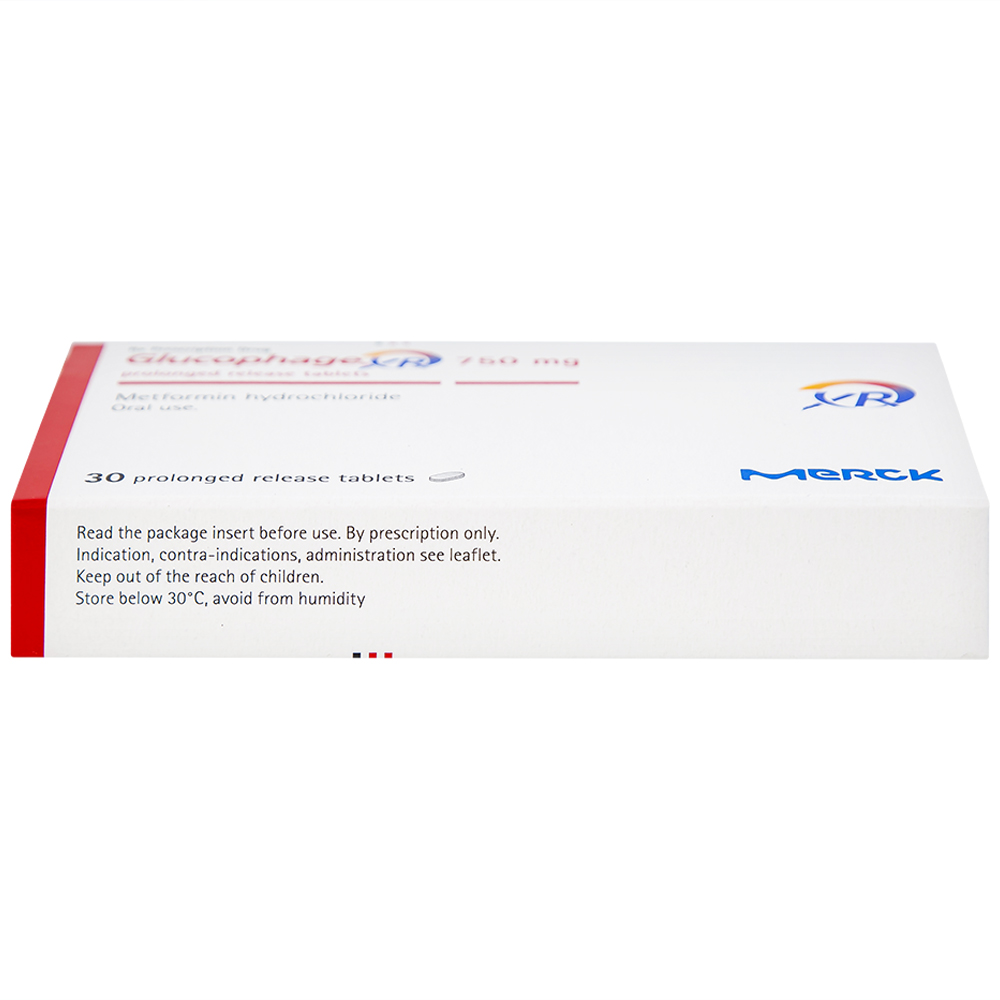 Thuốc Glucophage XR 750mg Merck điều trị tiểu đường típ 2 (2 vỉ x 15 viên)